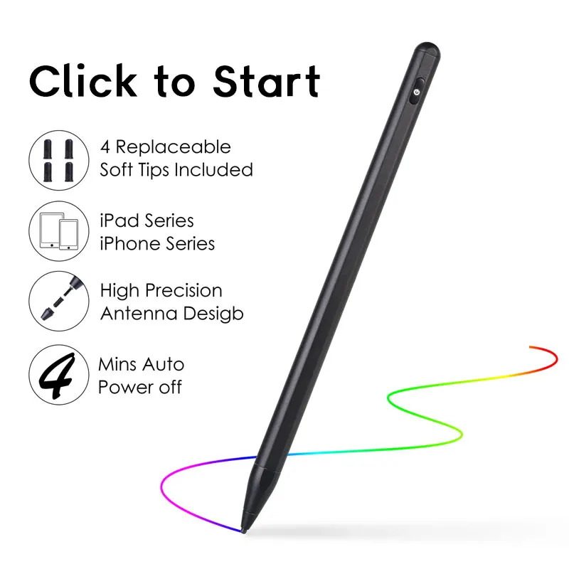 Активный стилус, стилус для Apple iPad Pro 11, 12,9, 10,5, 9,7, мини, воздушный, умный, ёмкостный карандаш для iPhone, huawei, iOS, Android