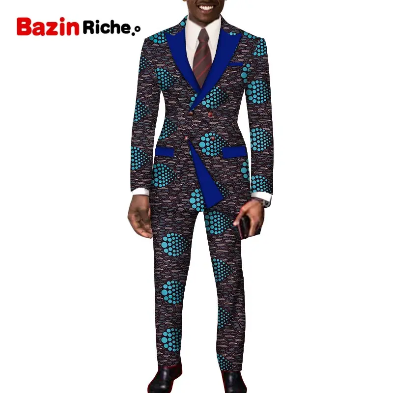 

Мужской костюм из 2 предметов, блейзер и брюки с принтом Анкары, Свадебный костюм/костюм Дашики на заказ, WYN252