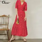 Женское платье с цветочным принтом, V-образным вырезом и коротким рукавом