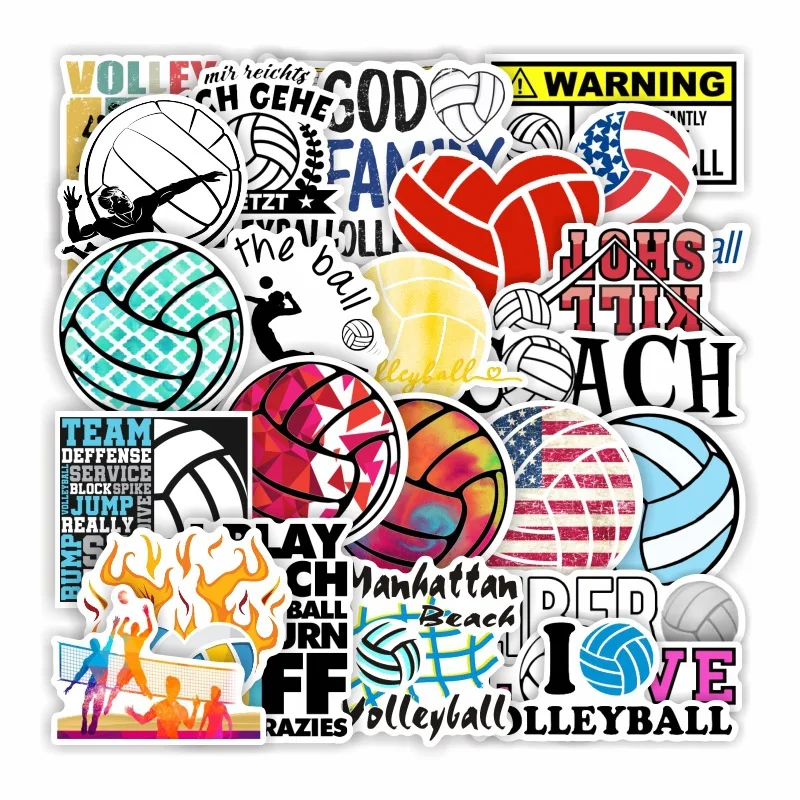 10/30/50 наклеек с волейбольными карикатурами для чемодана, скейтборда, ноутбука, багажа, холодильника, телефона, автомобиля, стилизации DIY, декаль, пегатина.