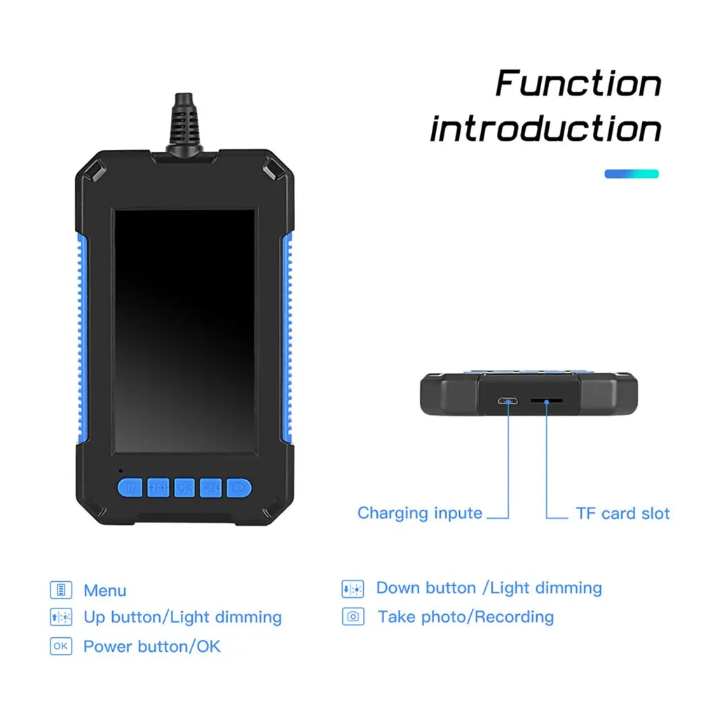 

Endoscope Signal&Dual Lens Camera 4.3 Inch IPS Full Color HD1080P Industrial Inspection Borescope Waterproof 2600mAh