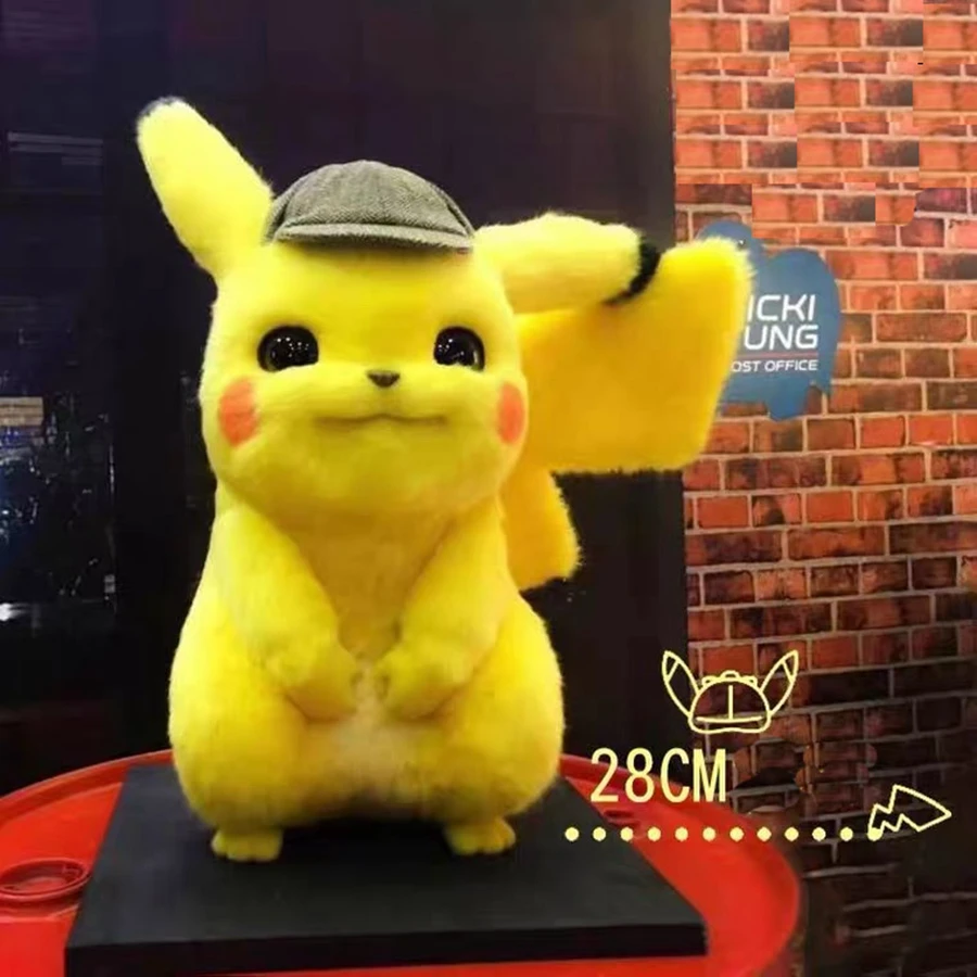 Mu&ntilde;ecos de peluche de Pikachu para ni&ntilde;os, juguete de pel&iacute;cula de Anime, dibujos animados Kawaii, aniversaire, Pokemon, 28CM-0