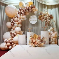 122pcs doubled cream peach balloons garland kit chrome rose gold ballon wedding decoration arch birthday party baby shower decor