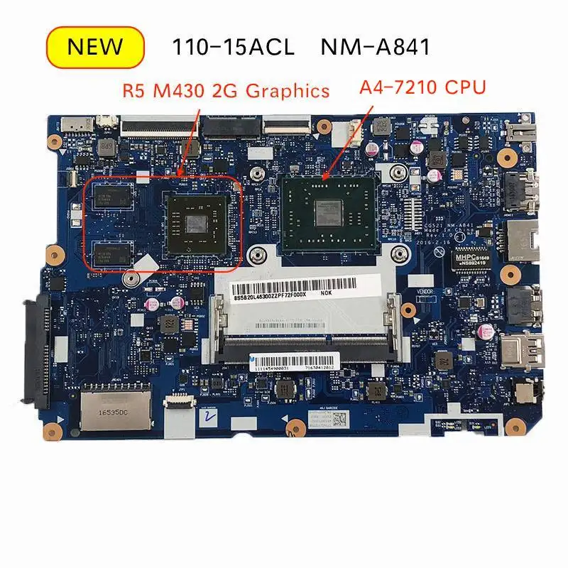 

Original New NM-A841 mainboard For Lenovo 110-15ACL Laptop pc motherboard