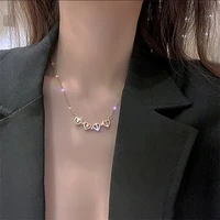 original 4 love hearts transform chain necklace for women fine zirconia women choker jewelry fashion accessories valentine gift