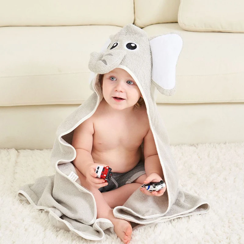 

Elephant Cartoon Baby Towel Cotton Newborn Hooded Blanket Comfortable Soft Toddler Cloak Bathrobe Wipe Cloth Infant Supplies