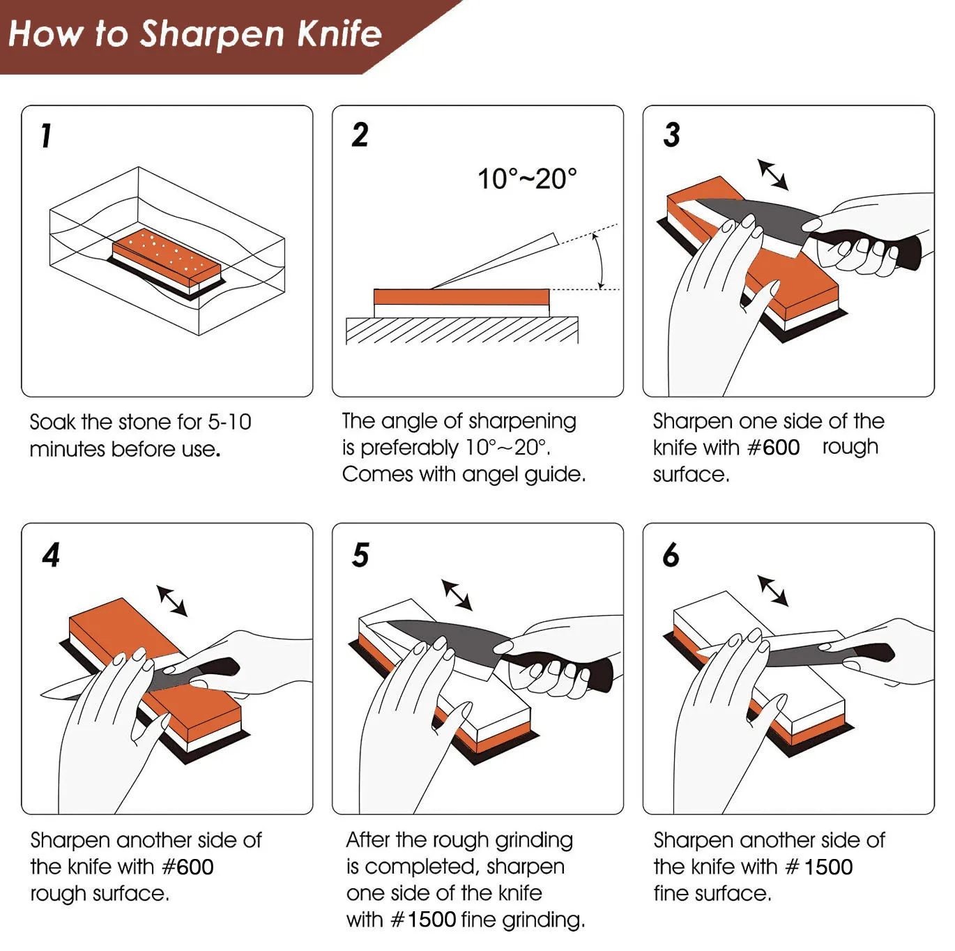 rehoo double sided whetstone 6001500 mesh non slip rubber pad chef wet stone for knives blades waterstone kitchen gadgets free global shipping