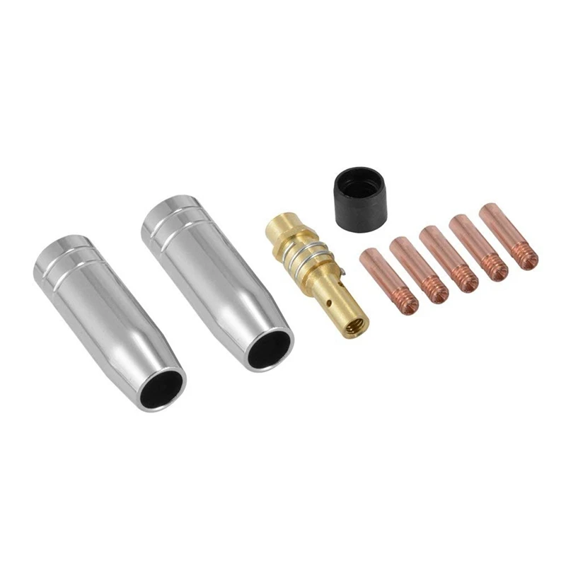 9Pcs/Set 15Ak Mig/Mag Welding Nozzle Contact Tips 0.8X25Mm M6 Gas Connector Holder Set Ad068+ | Инструменты