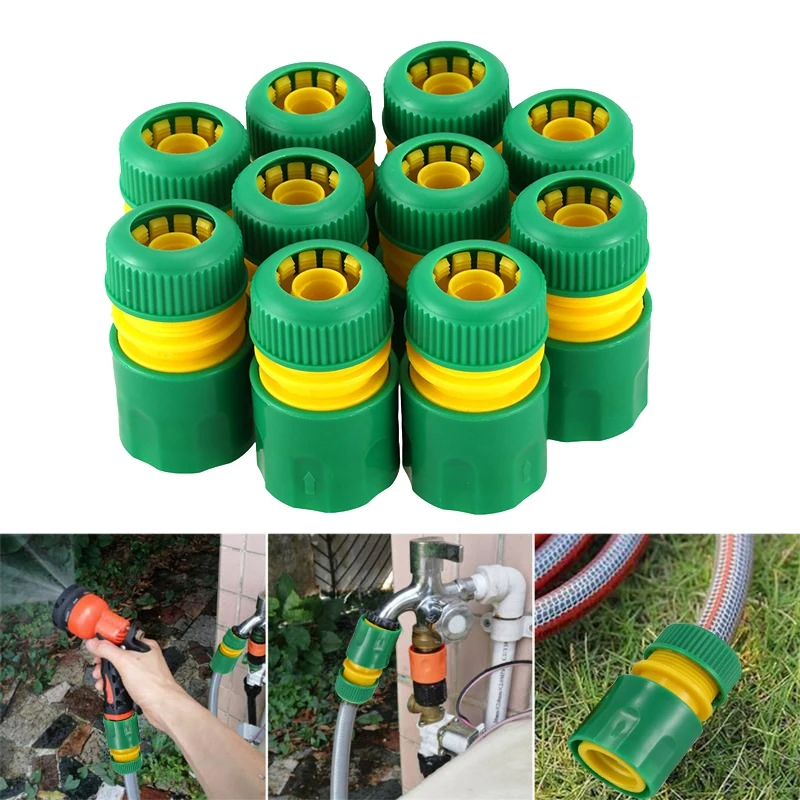 

10Pcs 1/2 inch Hose Garden Tap Water Hose Pipe Connector Quick Connect Adapter Fitting Watering