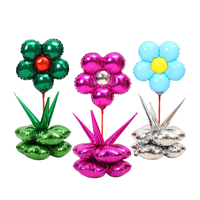 

Flower Balloon Column Kindergarten Activity Decoration Colorful Aluminium Foil Classroom Road Guide Birthday Party Decorations