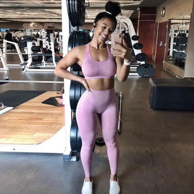 Женские Бесшовные Леггинсы для бега спортивные фитнеса удобный гимнастический