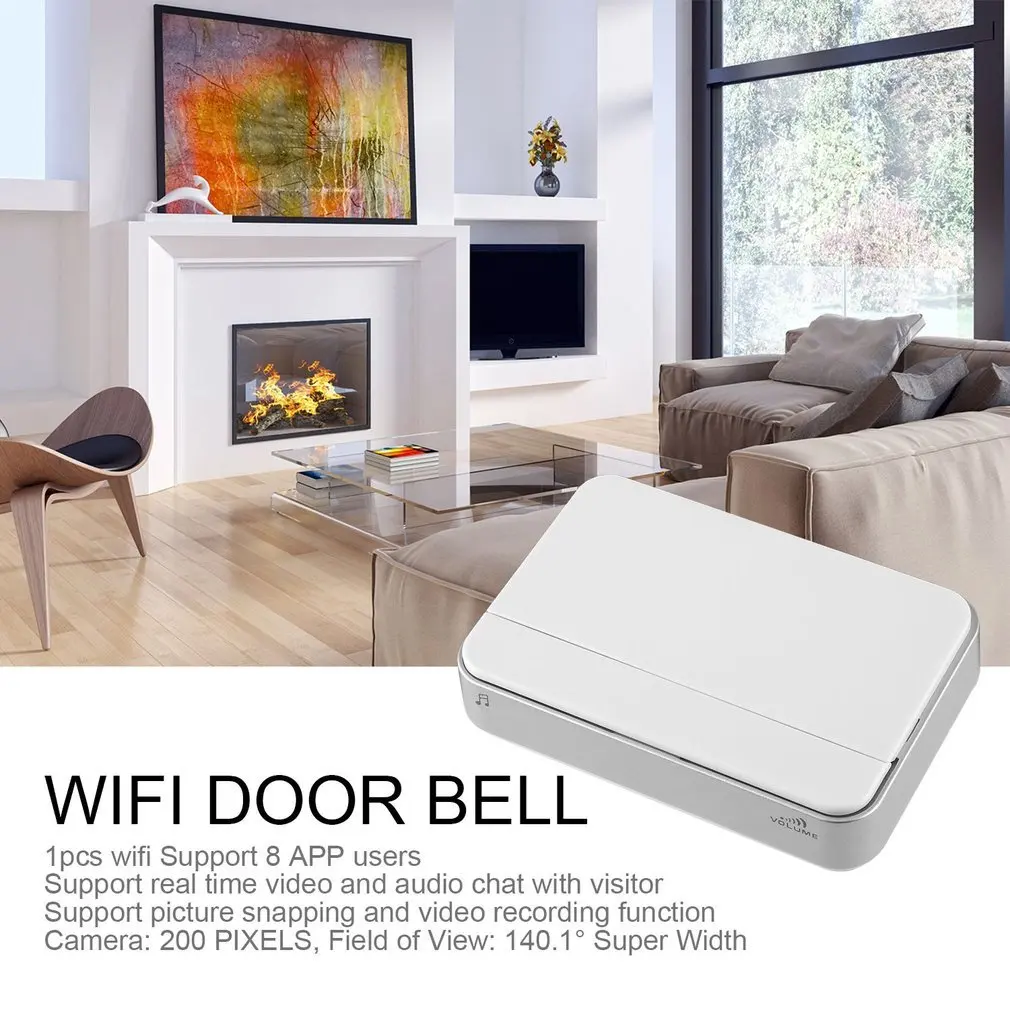 140 degree wide angle Wireless WiFi Doorbell Video Intercom Mobile Phone APP Remote Control Unlock Monitoring | Безопасность и