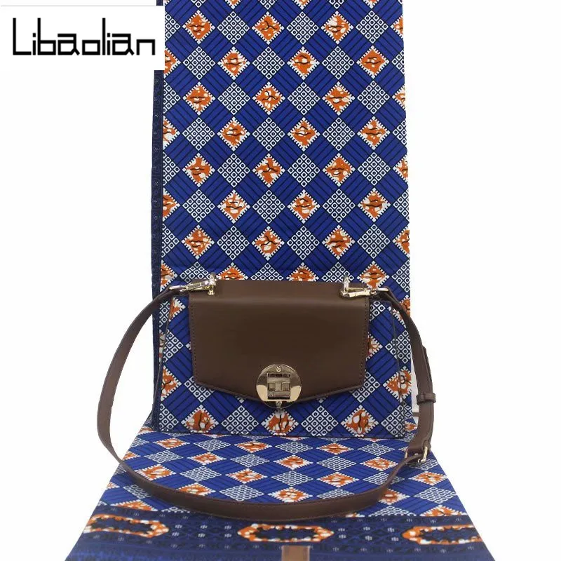 Африканская ткань из Анкары с принтом 6 ярдов сумкой кошельком и мягкой женской