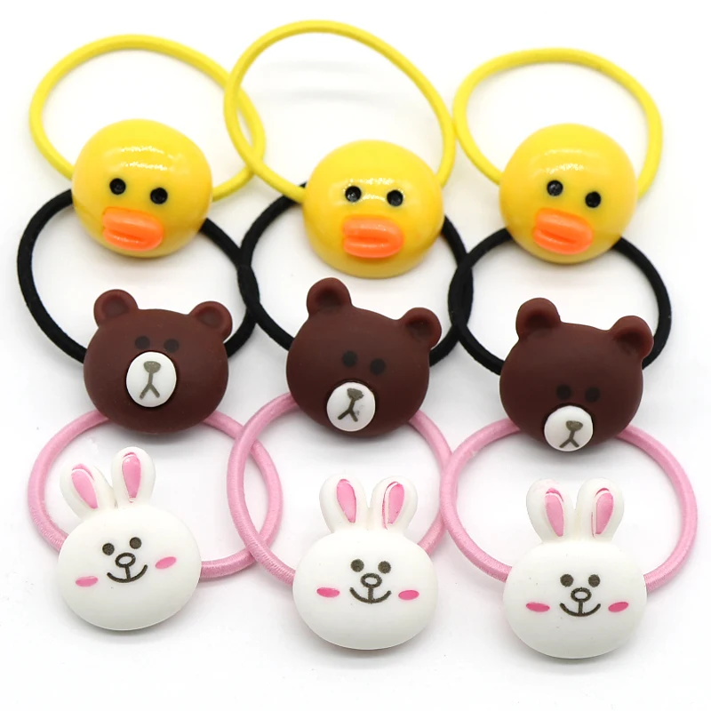 12pcs Animal Band 12 шт., hello kitty, эластичные резинки для волос, заколки для волос, для девочек, конский хвост, резинки, милые резинки для волос, резинки, резинки, аксессуары для волос - Цвет: 12pcs Animal Band