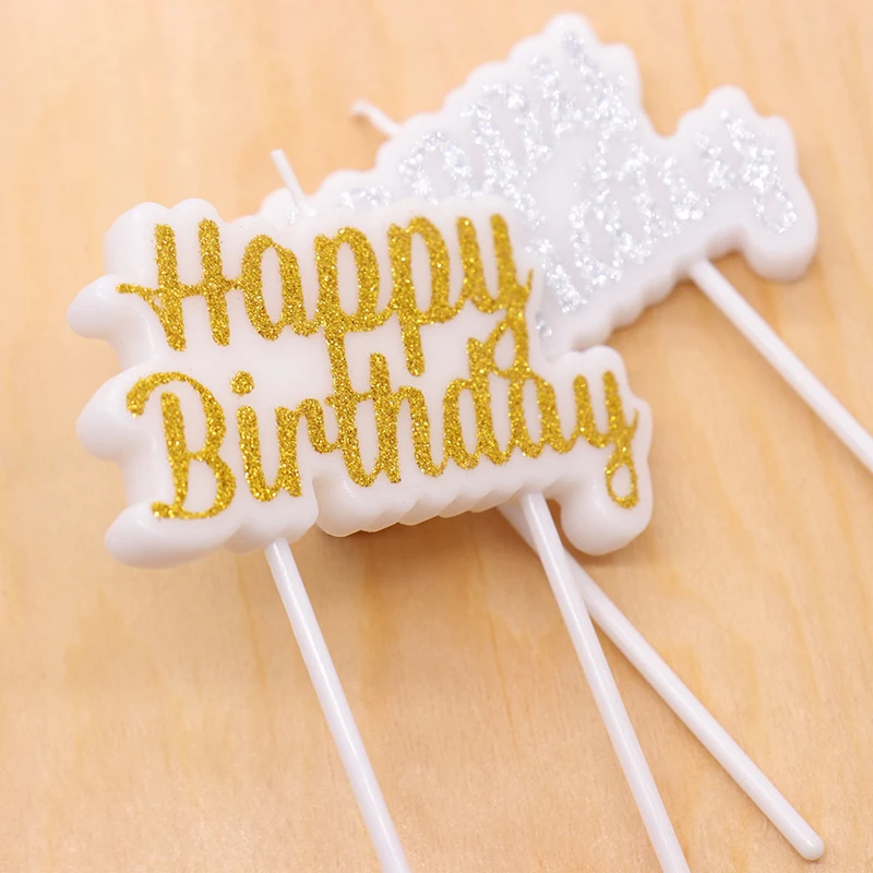 2 шт Горячая продажа Золотой/Серебряный Топпер для торта С Днем Рождения детский