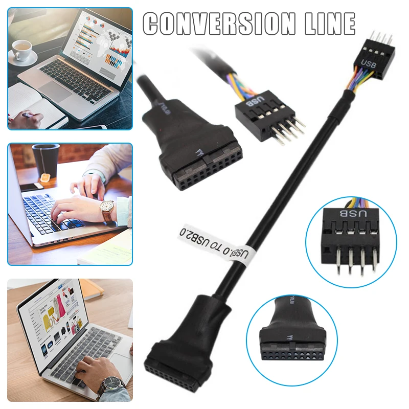 

20Pin USB3.0 Female to 9Pin USB2.0 Male Motherboard Adapter Converter Cable JR Deals