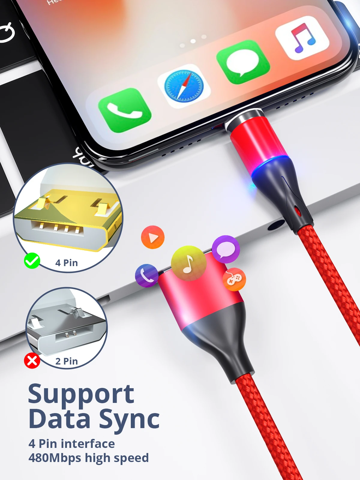 Магнитный кабель Micro USB кабель 3A Быстрая зарядка Магнитная линия Android зарядка линии синхронизации данных для huawei Xiaomi LG