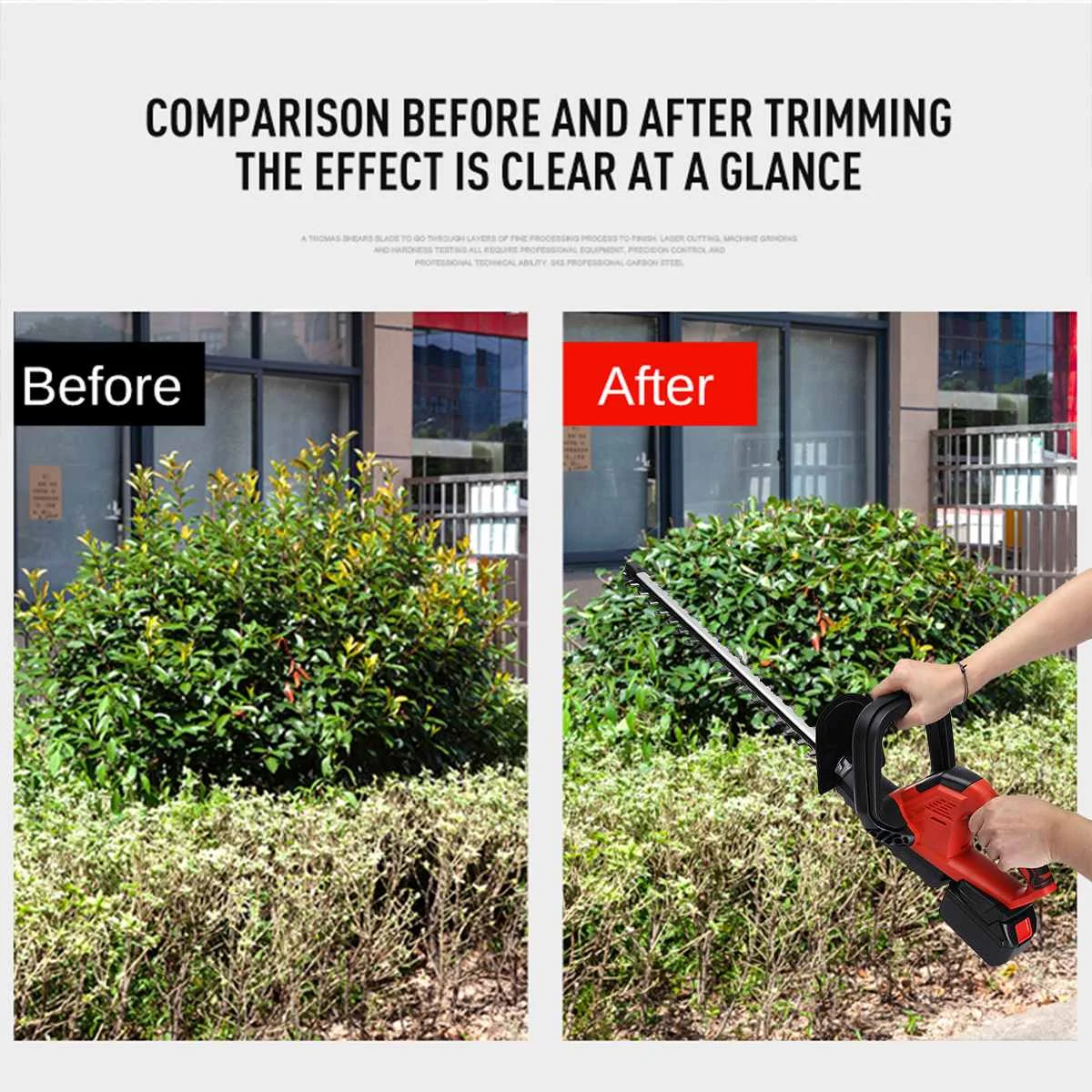 Триммер для живой изгороди 21 в беспроводной домашний триммер 18 с лезвием |