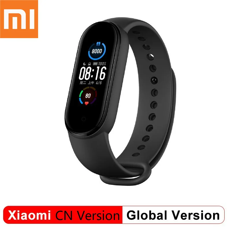 

CN/Global Version Xiaomi Mi Band 5 Smart Wristband Heart Rate Fitness Tracker Bluetooth Sport Bracelet AMOLED Screen Miband 5