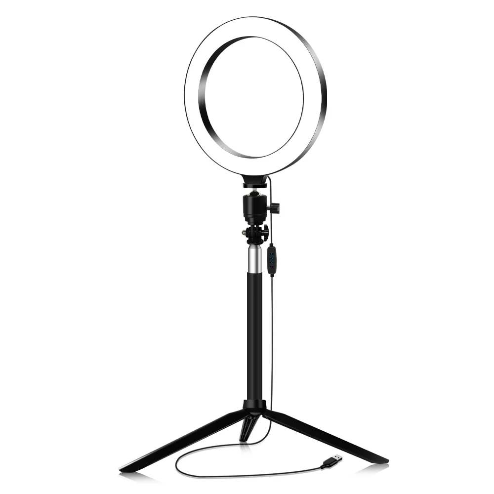 

LED Ring Light Selfie Circle Lamp Desk Ringlight with Tripod Stand for Makeup Selfie Photo Video Live Stream on YouTube Tiktok