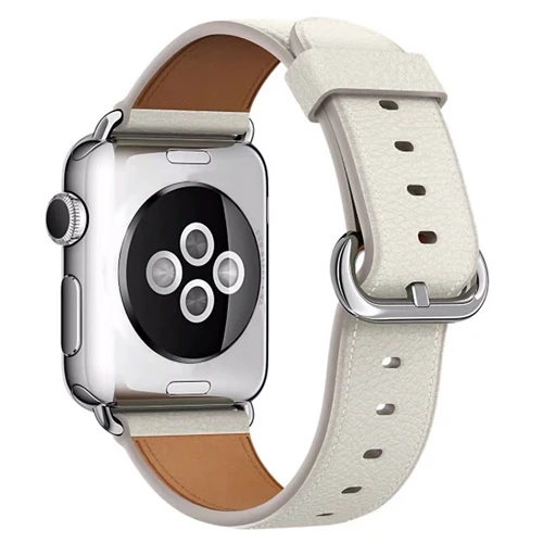 15-Light white Кожаный ремешок для наручных часов Apple watch, версии 4, 42 мм, 38 мм, версия один тур Браслет, ремешок на запястье для наручных часов Iwatch серии 5/4/3/2/1 44 мм 40mmAccessories - Band Color: 15-Light white