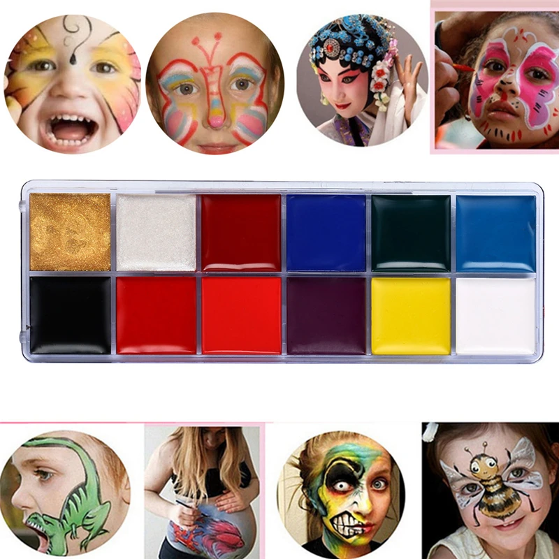 Палетка водостойких татуировок для лица и тела 12 цветов| |