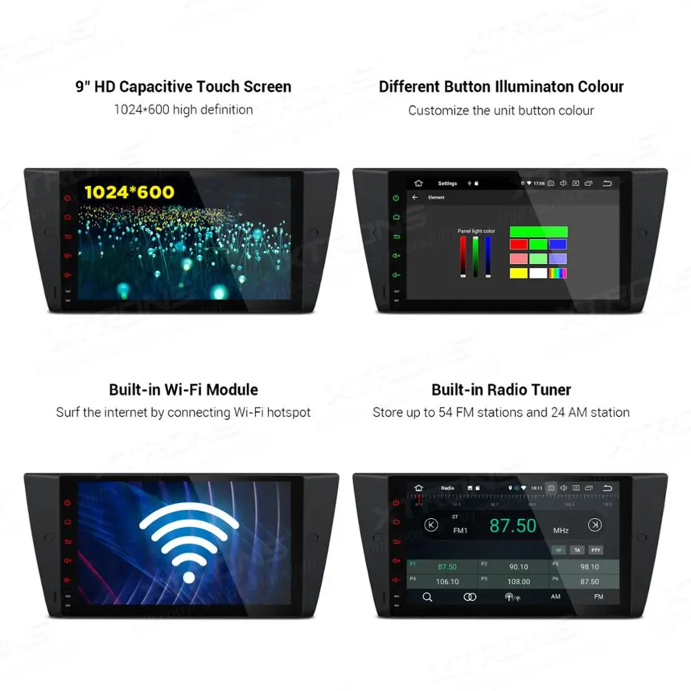 Автомобильный мультимедийный стерео плеер XTRONS 9 дюймов Android 0 для BMW E90 E91 E92 E93 M3