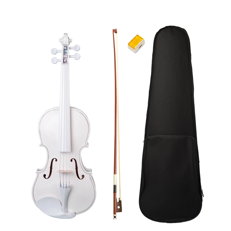 Student Violin 4/4 Full Size Violin Violin Set Child Beginner White Violin
