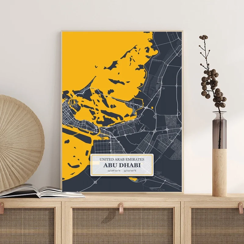 

Abu Dhabi City Map CANVAS POSTER