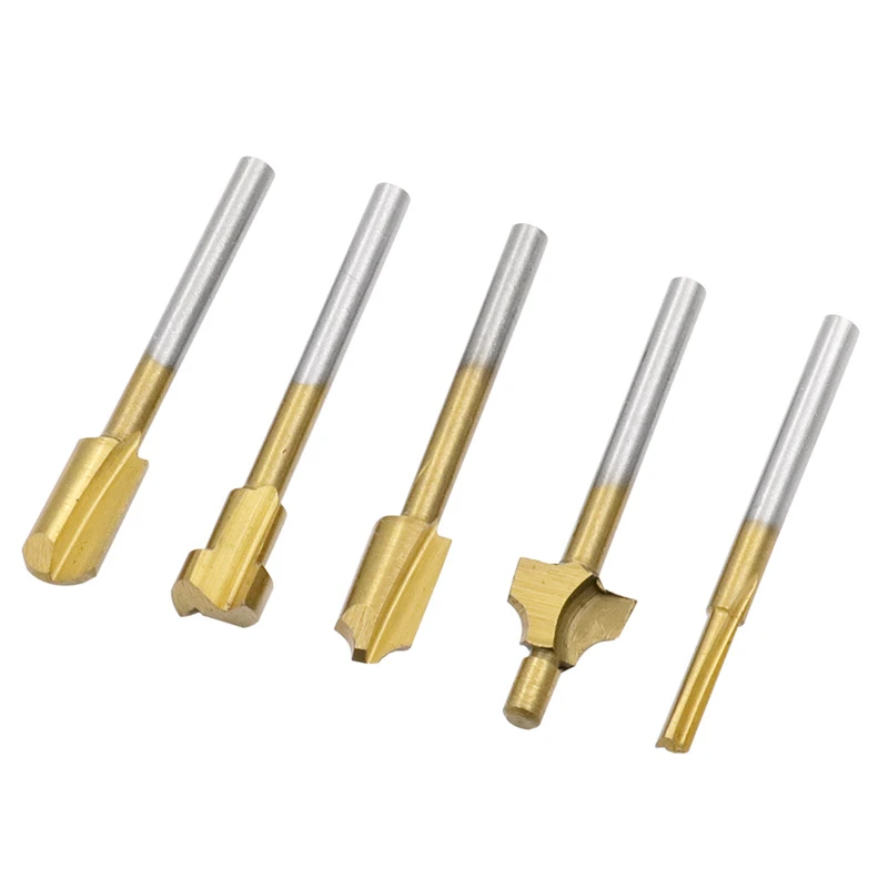 10 шт. 3 мм титановые фрезы из быстрорежущей стали для резки древесины