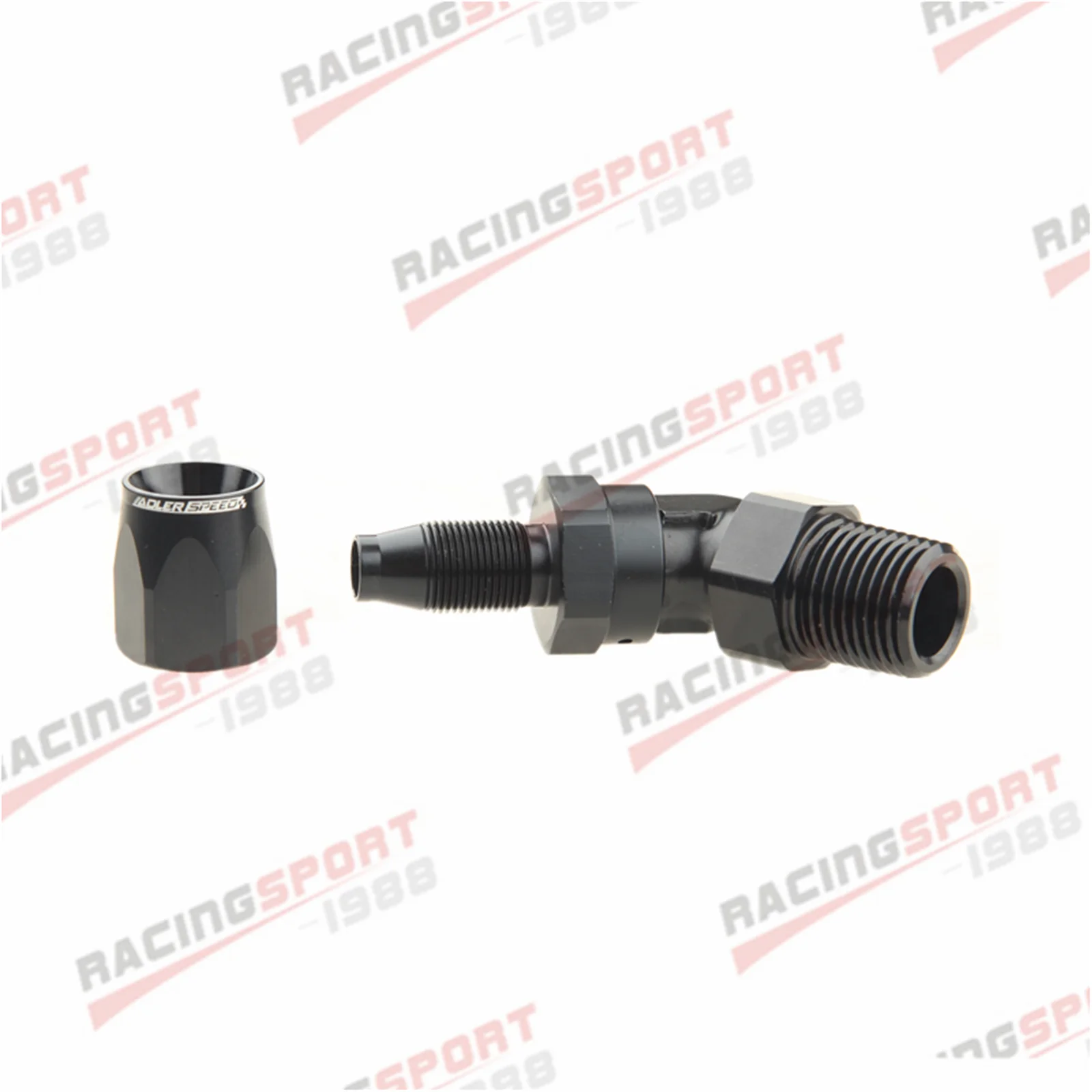 ADLERSPEED -8 AN8 AN to 1/2" NPT 45 Degree Swivel Hose End Fitting Adaptor Black | Автомобили и мотоциклы