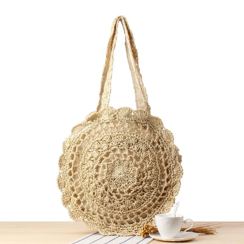 

Large-capacity straw-woven bag women’s fashion large flower one-shoulder Beach Holiday Woven Handbag