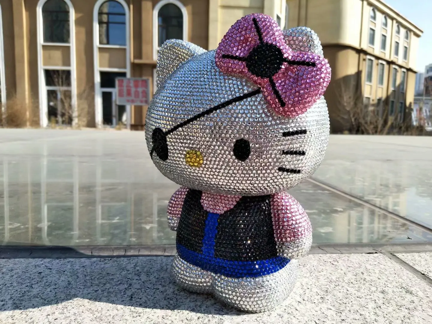 Блестящая копилка с кошечкой стразы счастливый кот миниатюрные фигурки