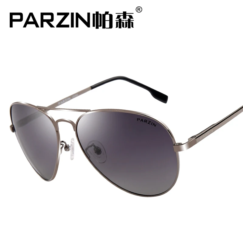 gun frame gray Мужские солнцезащитные очки марки PARZIN, в штучной упаковке новинка элегантные очки мужские очки для вождения - Цвет линз: gun frame gray