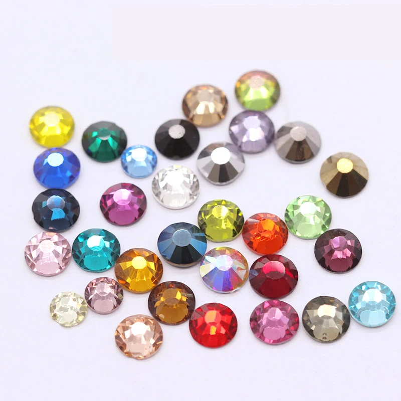 

New Rainbow Glitter Rhinestones Crystal SS3-SS34 Non Hot Fix FlatBack Strass Sewing &Fabric Garment Nail Art Rhinestones Crafts