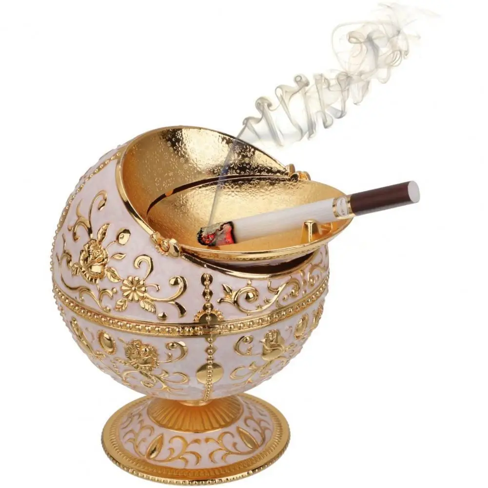 

Пепельница ветрозащитная винтажная пепельница из цинкового сплава для хранения в гостиной