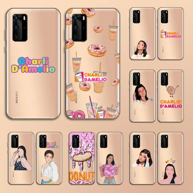 

charli damelio famous star Phone Case Transparent for Huawei nove e 6 5 4 3 2 s i se pro lite protective shell cover funda