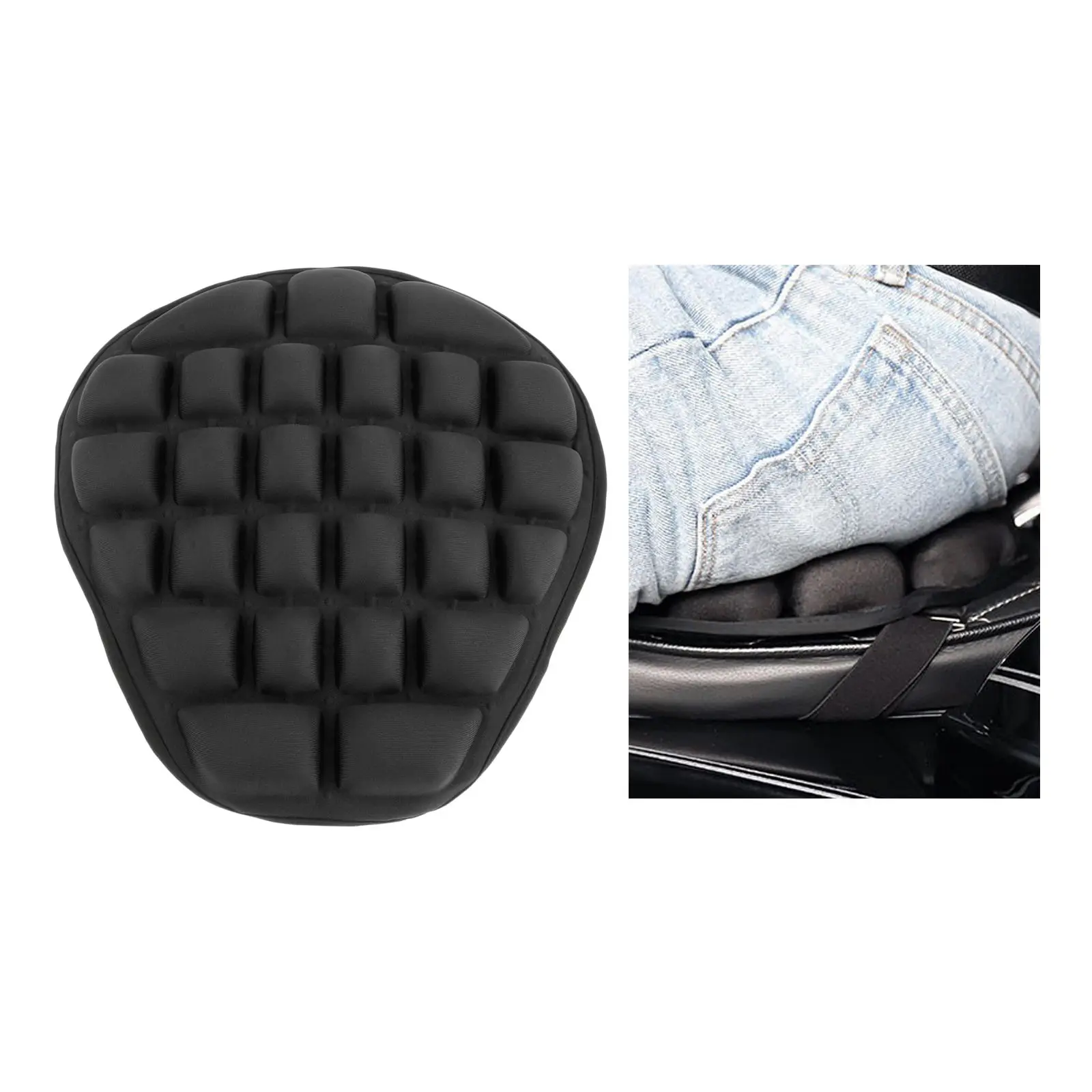 

15'x14' 3D Airbags Air Motorcycle Seat Cushion Pressure Relief Shock Absorption for Saddles Cruiser Comfortable Travel