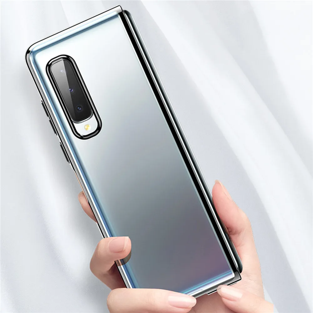 

Ultra-thin Electroplating Case for Samsung Galaxy Fold Transparent Phone Shell Shockproof Hard Cover for Samsung Galaxy Fold