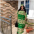 Женское длинное платье из полиэстера, элегантное Африканское Платье с принтом и круглым вырезом, осень 2020