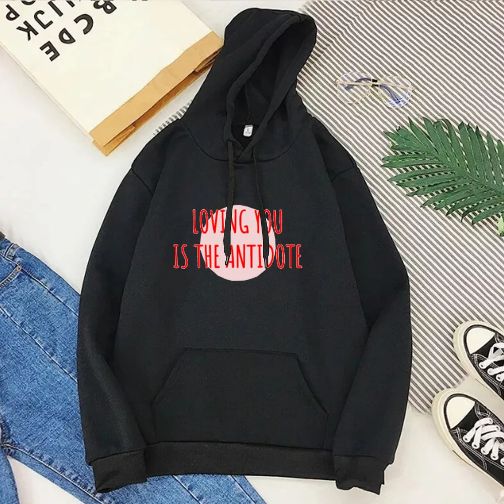 

Loving You Is The Antidote Sweatshirt Letter Pullovers Pink Hoodie Love Clothes Women Love Kawaii Clothes 2021 new