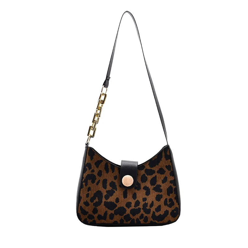 

Women's Leopard Single Handbags Casual Versatile Shoulder Bags Pu Solid Bags for Girl Zebra Pattern Houndstooth satchels