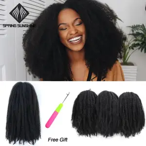 Marley косы Синтетические афро, привлекательный локон вязание крючком плетеные волосы Yaki Омбре плетеные волосы для наращивания насыпью черный коричневый Burg 10 14 18 дюймов