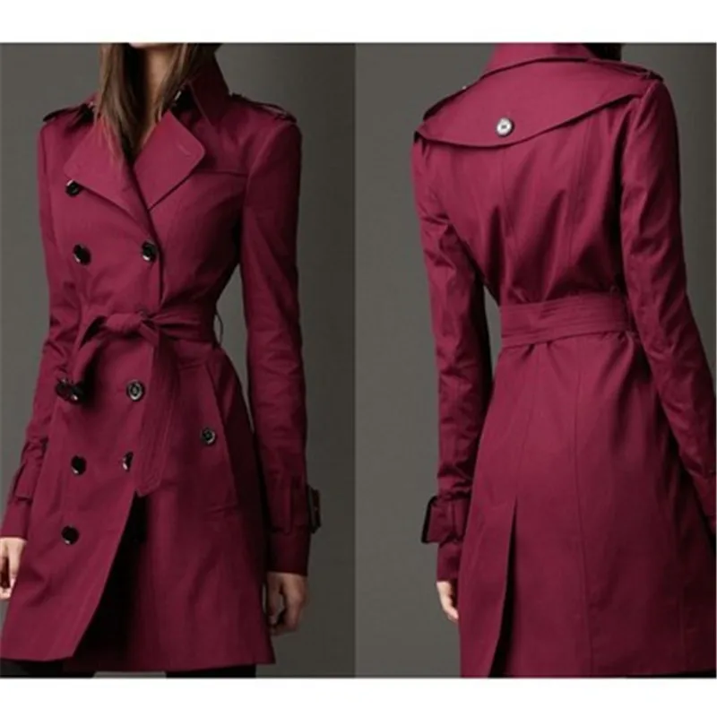 Осеннее пальто в британском стиле женское длинное высокого качества модный