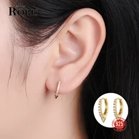 hot sale 925 sterling silver earring gold color small circle hoop earrings for women birthday simple noble jewelry gift no 9