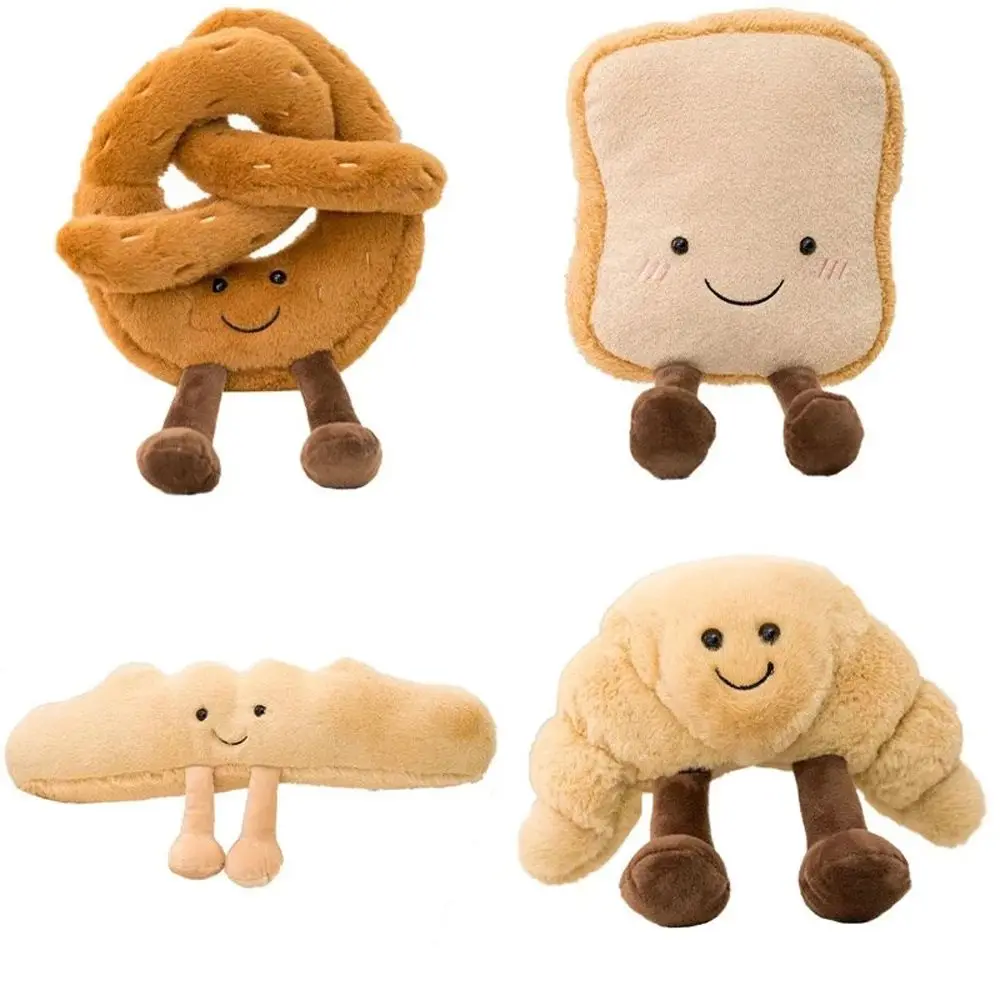 

1PC Creative Soft Cartoon Figure Pretzel Croissant Toast Bread Doll Plush Food Toy Stuffed Porch Decor Kawaii Doll For Kid Gifts