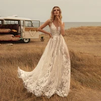 see through a line country lace wedding dress destination lower back light bridal dress vestido noiva princesa
