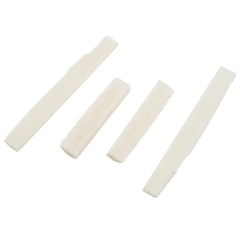 2 Sets of 4pcs 6 String Acoustic Guitar Bone Bridge Saddle and Nut Made Real | Спорт и развлечения