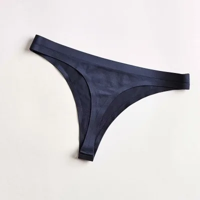 blue 2 шт., сексуальные женские хлопковые стринги с низкой талией, сексуальные трусики, высокое качество, бесшовное нижнее белье, черные, красные кожаные трусы большого размера - Цвет: blue