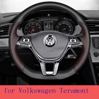 diy leather car steering wheel cover for volkswagen teramont 2017 1920 special vehicle only accessories